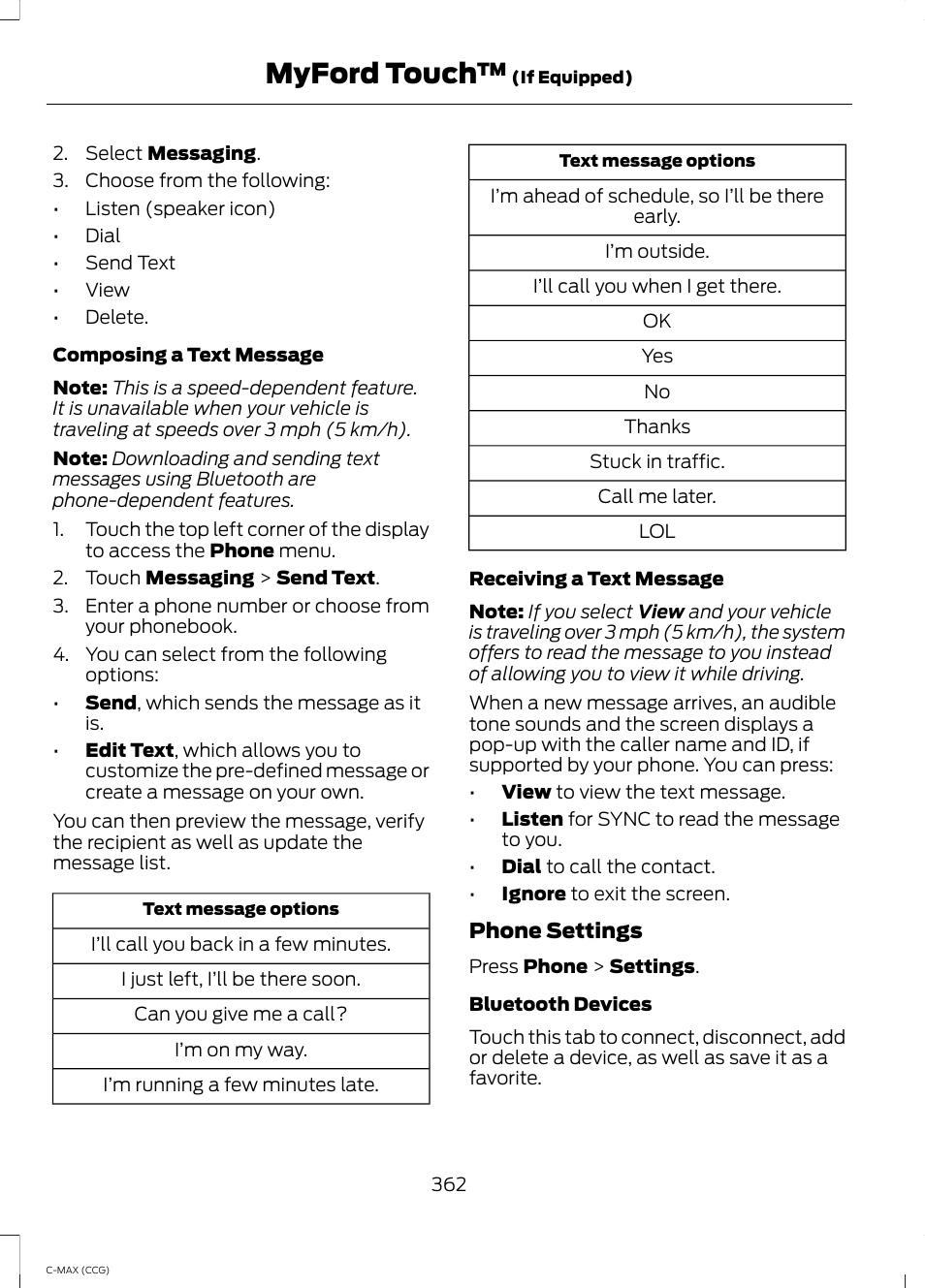 Myford touch | FORD 2014 C-MAX Hybrid User Manual | Page 364 / 447