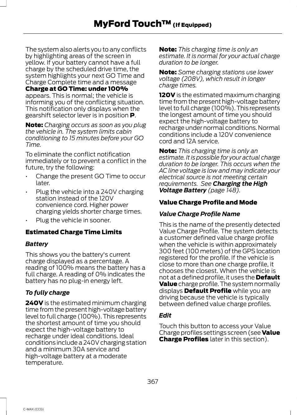 Myford touch | FORD 2014 C-MAX Hybrid User Manual | Page 369 / 447