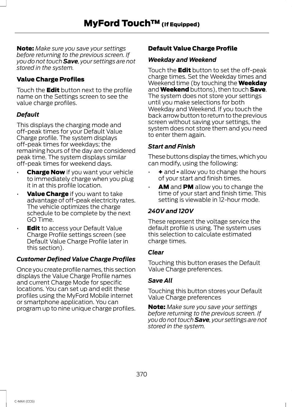 Myford touch | FORD 2014 C-MAX Hybrid User Manual | Page 372 / 447