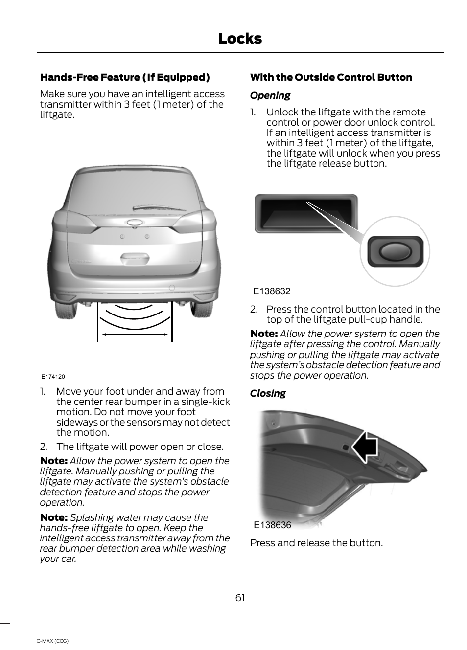 Locks | FORD 2014 C-MAX Hybrid User Manual | Page 63 / 447