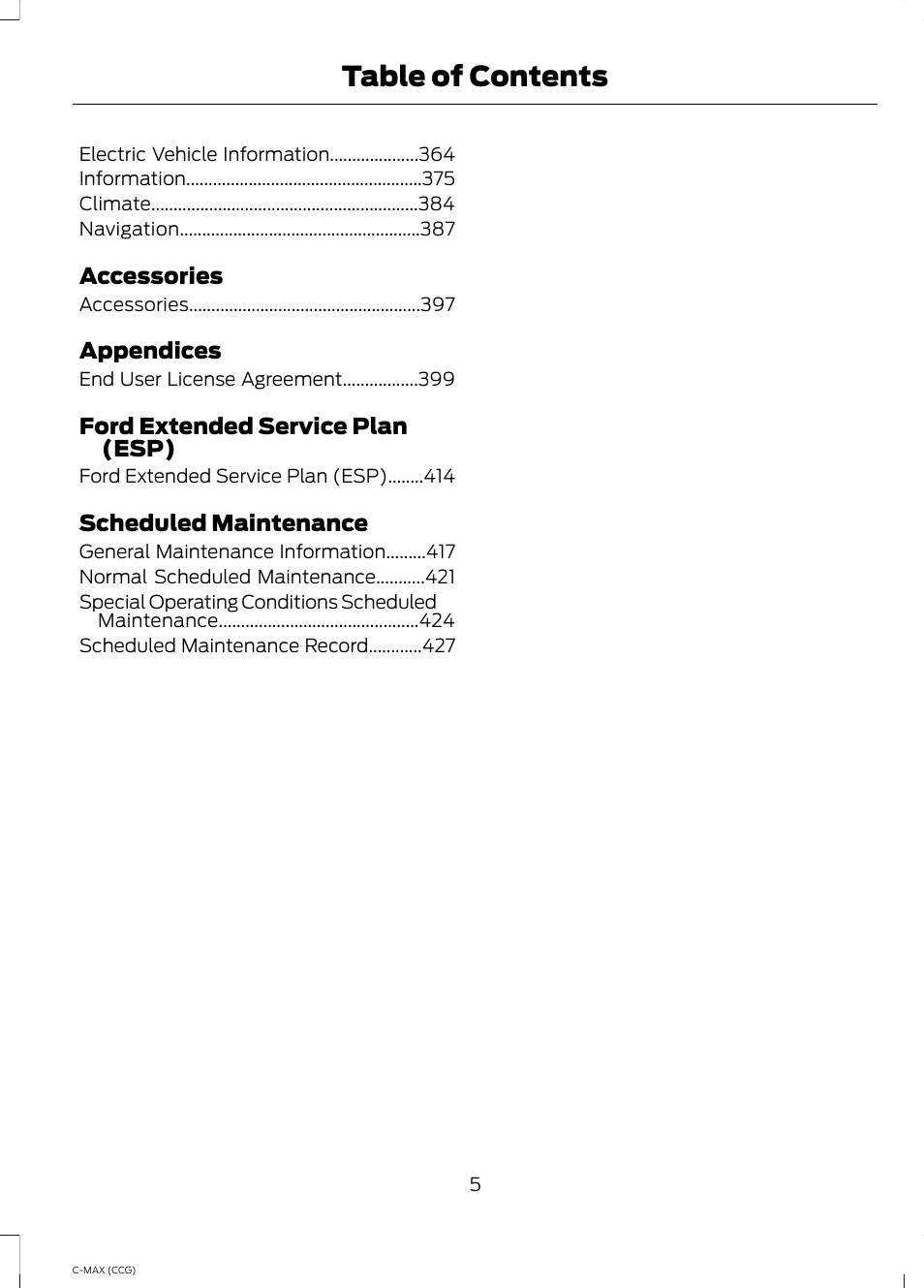 FORD 2014 C-MAX Hybrid User Manual | Page 7 / 447