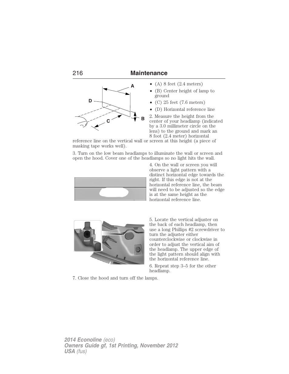 216 maintenance | FORD 2014 E-450 v.1 User Manual | Page 217 / 438
