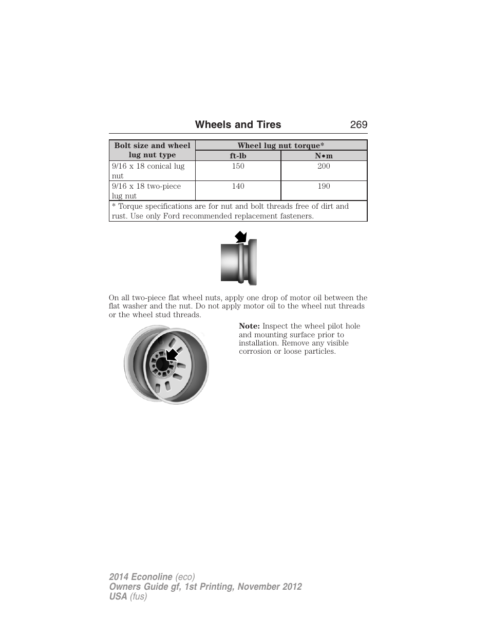 Wheels and tires 269 | FORD 2014 E-450 v.1 User Manual | Page 270 / 438