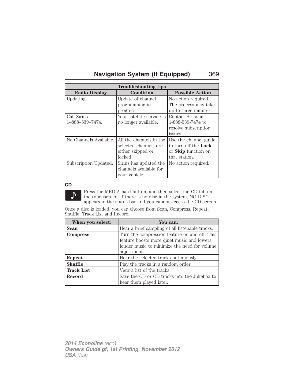 Navigation system (if equipped) 369 | FORD 2014 E-450 v.1 User Manual | Page 370 / 438