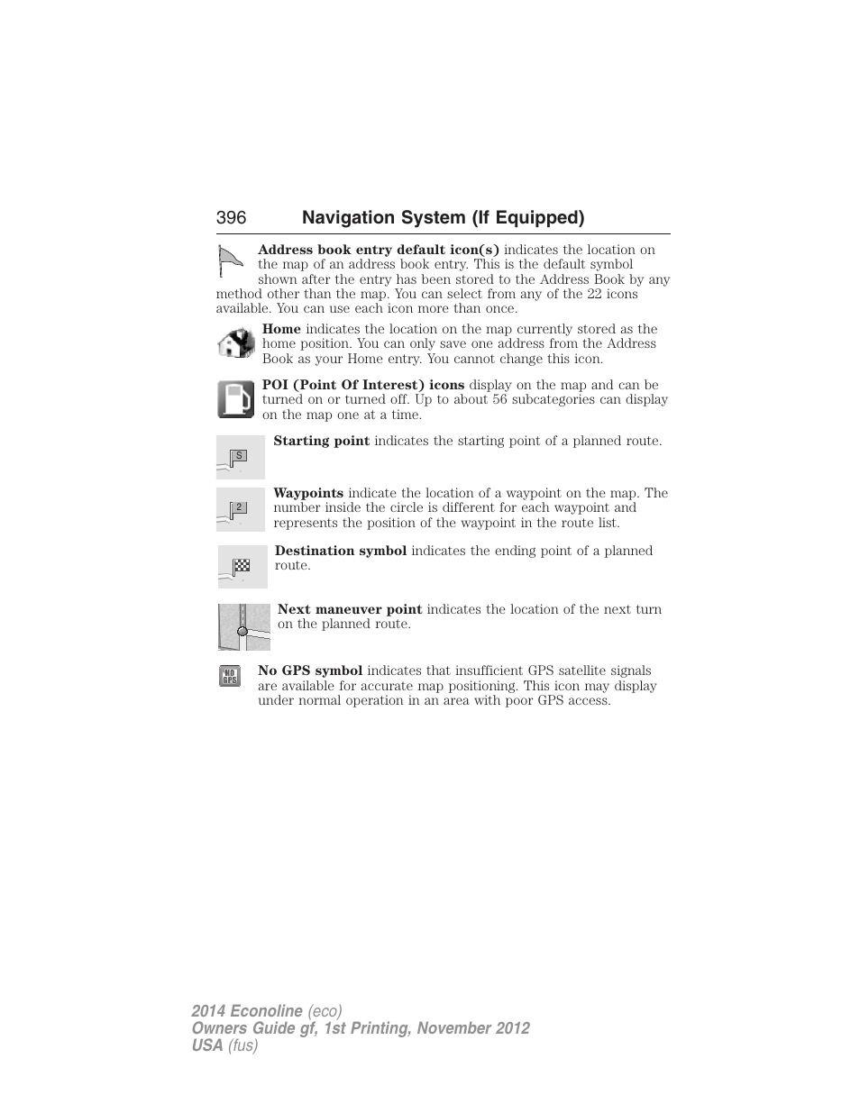 396 navigation system (if equipped) | FORD 2014 E-450 v.1 User Manual | Page 397 / 438