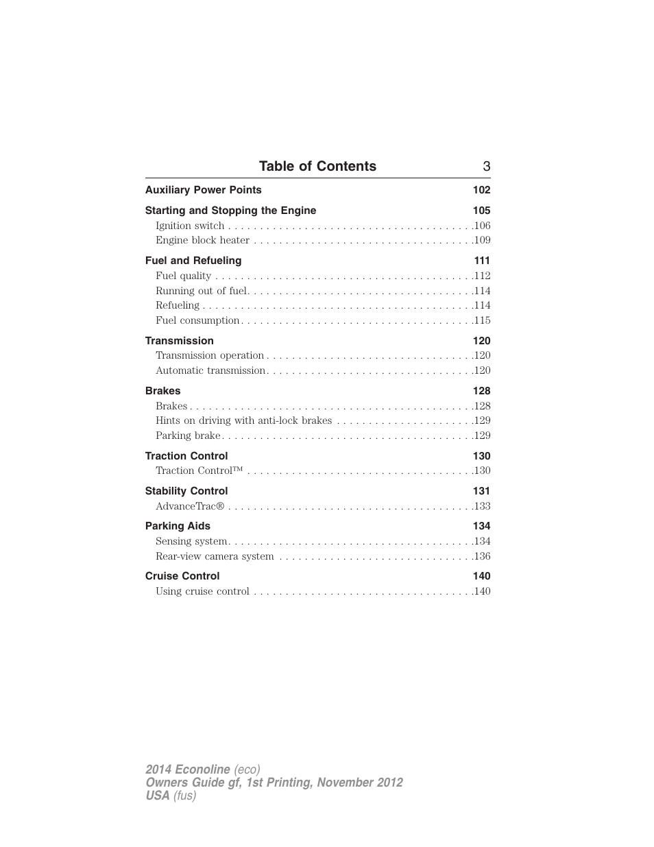 Table of contents 3 | FORD 2014 E-450 v.1 User Manual | Page 4 / 438