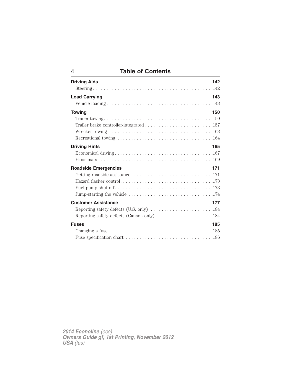 4table of contents | FORD 2014 E-450 v.1 User Manual | Page 5 / 438