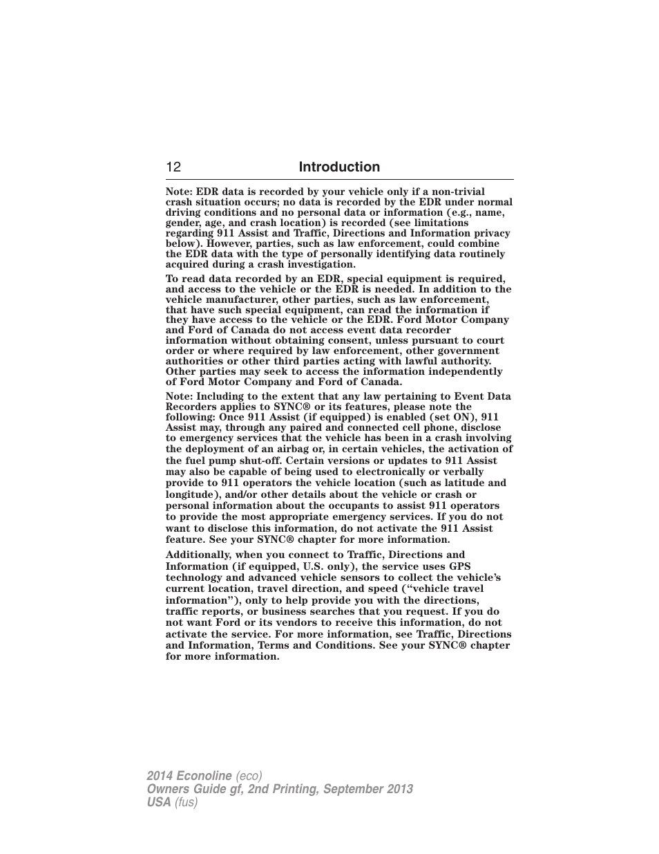 FORD 2014 E-450 v.2 User Manual | Page 13 / 443