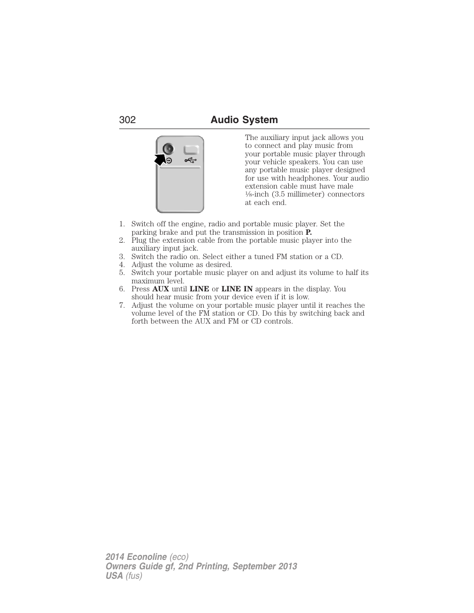 302 audio system | FORD 2014 E-450 v.2 User Manual | Page 303 / 443