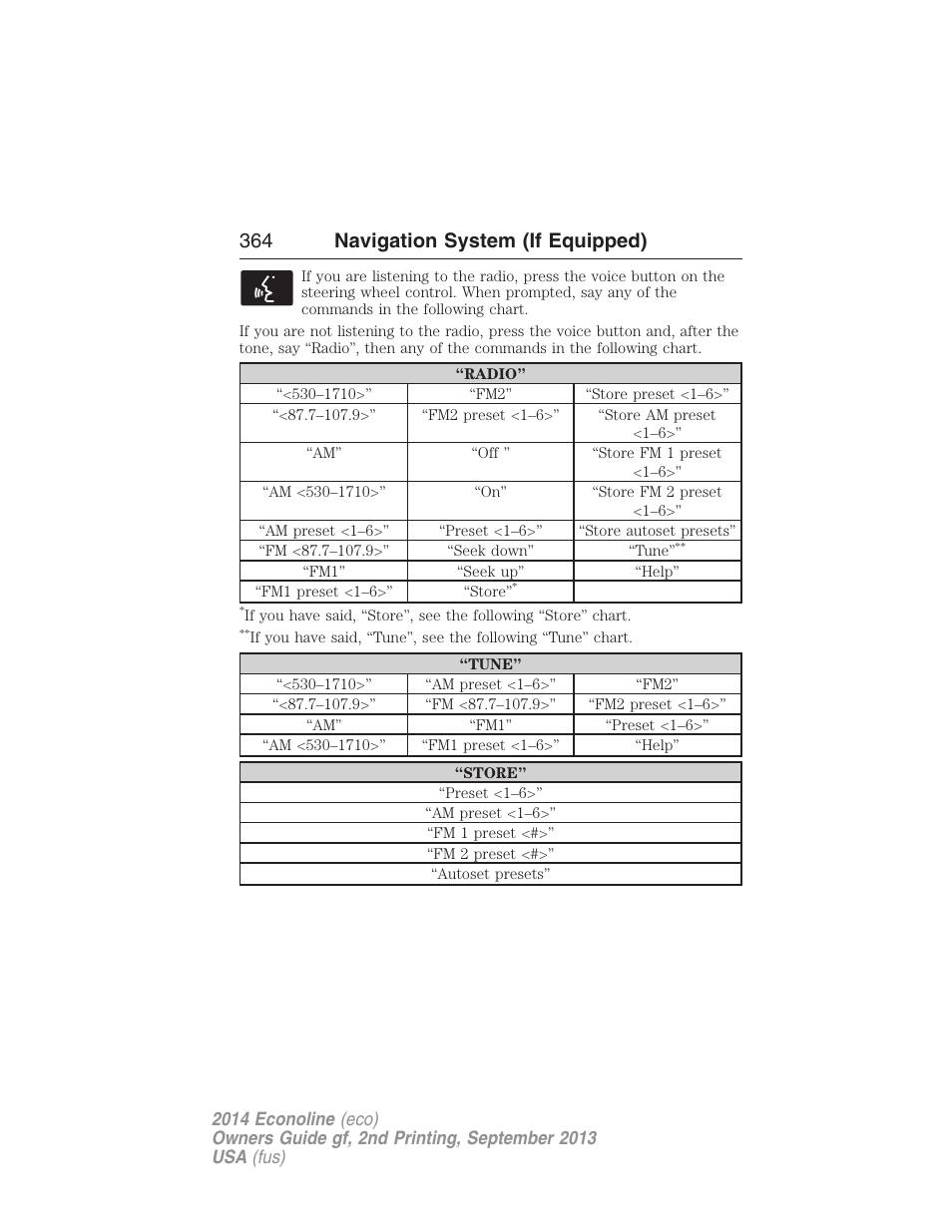 364 navigation system (if equipped) | FORD 2014 E-450 v.2 User Manual | Page 365 / 443