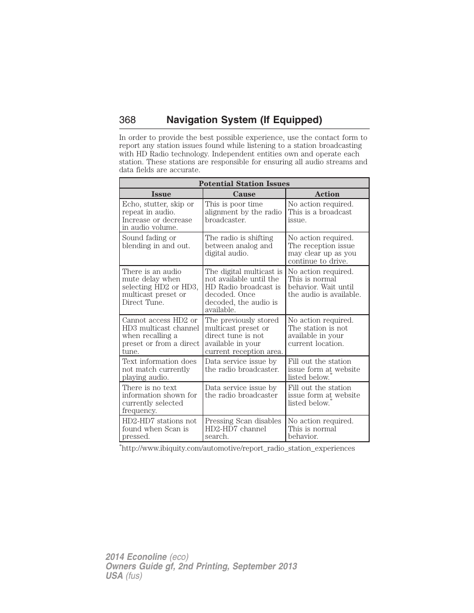 368 navigation system (if equipped) | FORD 2014 E-450 v.2 User Manual | Page 369 / 443