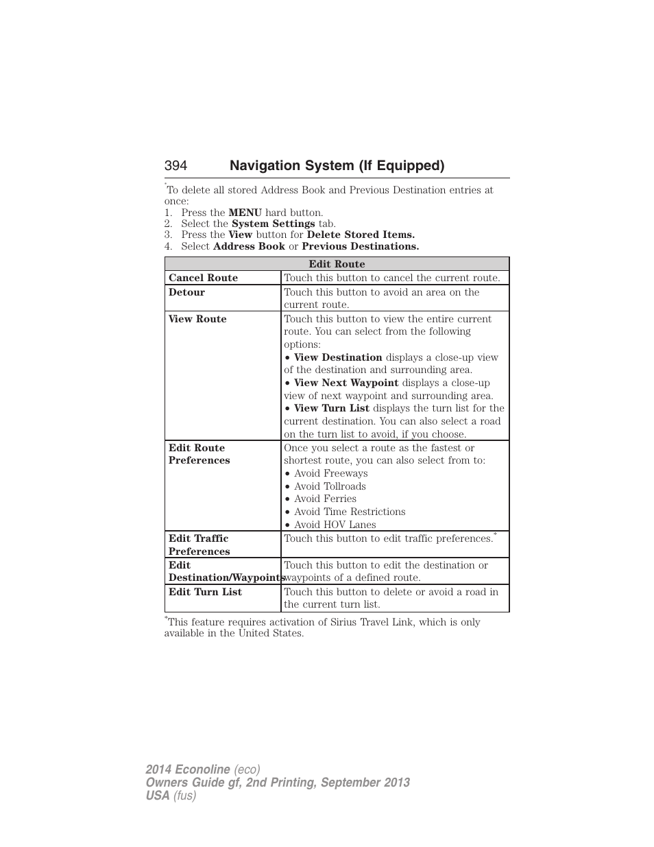 394 navigation system (if equipped) | FORD 2014 E-450 v.2 User Manual | Page 395 / 443