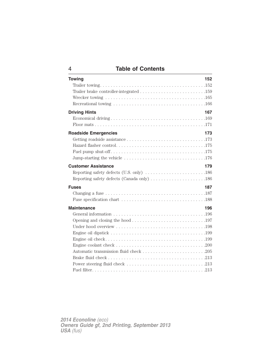 4table of contents | FORD 2014 E-450 v.2 User Manual | Page 5 / 443