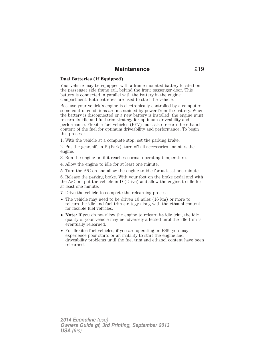 Maintenance 219 | FORD 2014 E-450 v.3 User Manual | Page 220 / 455