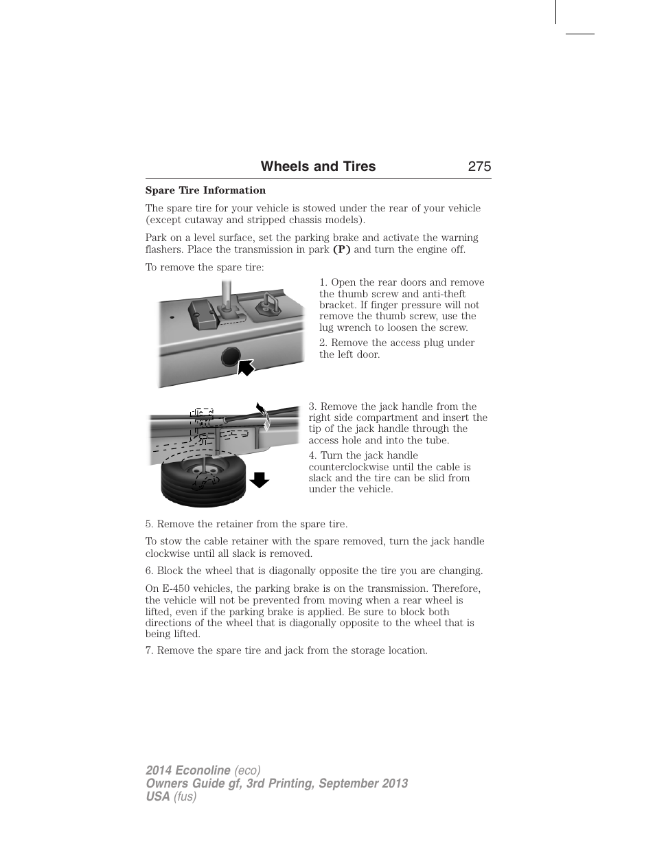 Wheels and tires 275 | FORD 2014 E-450 v.3 User Manual | Page 276 / 455