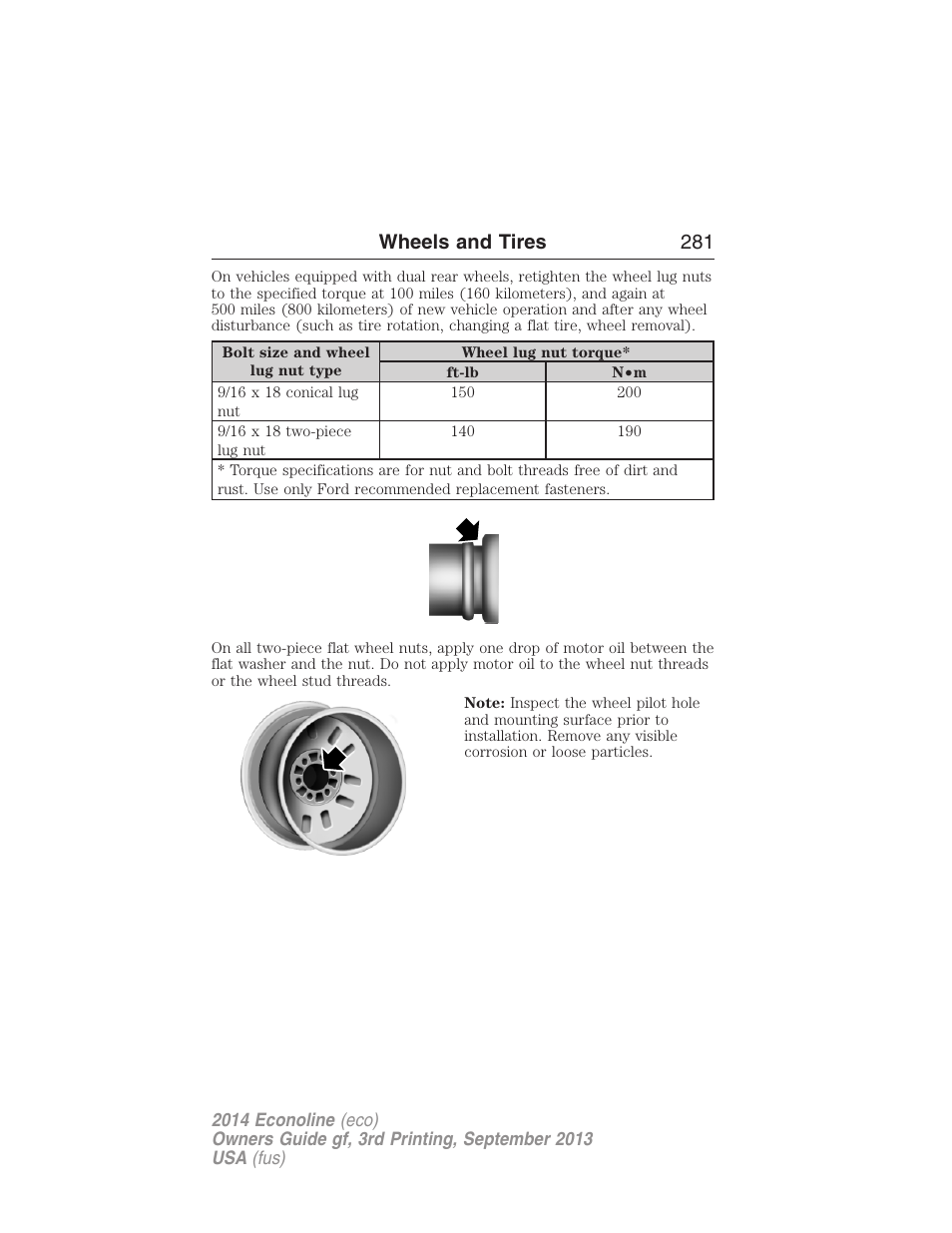 Wheels and tires 281 | FORD 2014 E-450 v.3 User Manual | Page 282 / 455
