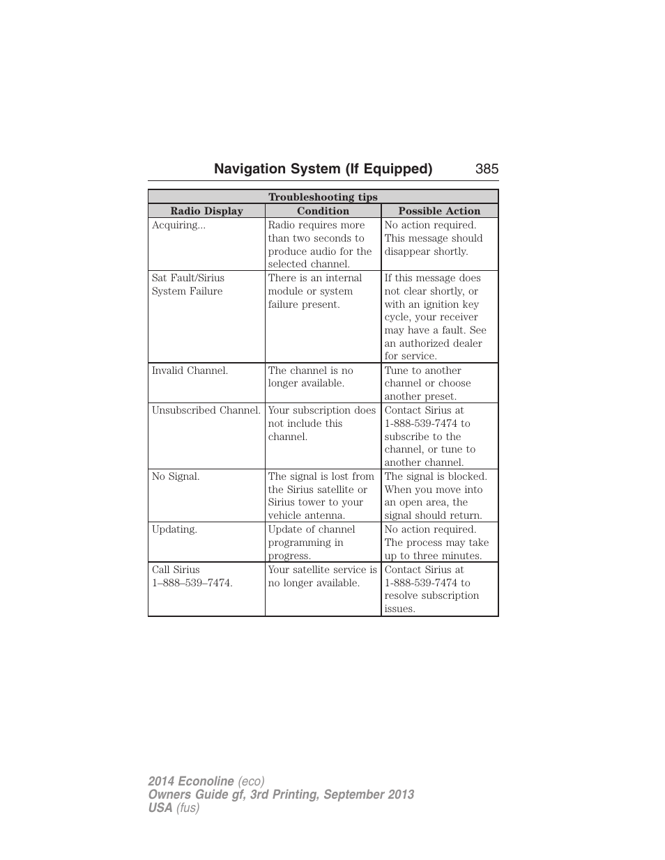 Navigation system (if equipped) 385 | FORD 2014 E-450 v.3 User Manual | Page 386 / 455