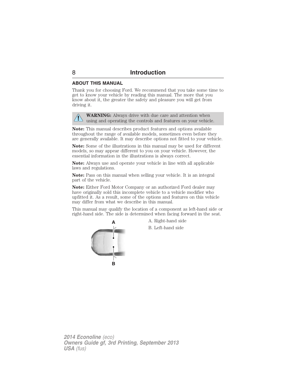 Introduction, About this manual, 8introduction | FORD 2014 E-450 v.3 User Manual | Page 9 / 455