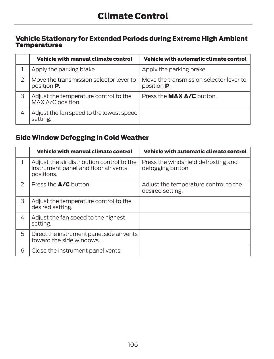 Climate control | FORD 2014 Escape v.1 User Manual | Page 109 / 428