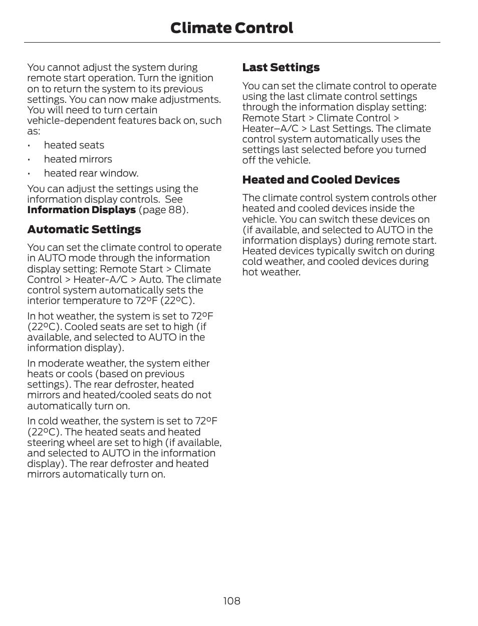 Climate control | FORD 2014 Escape v.1 User Manual | Page 111 / 428