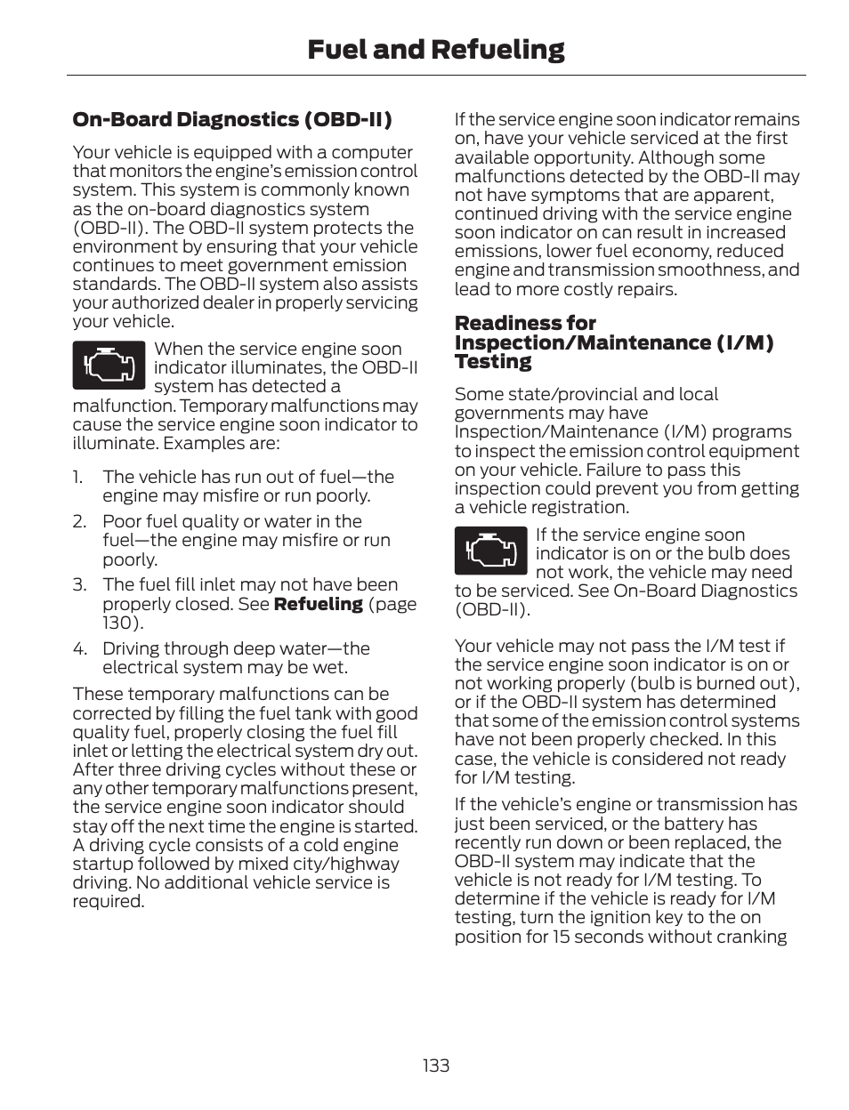 Fuel and refueling | FORD 2014 Escape v.1 User Manual | Page 136 / 428