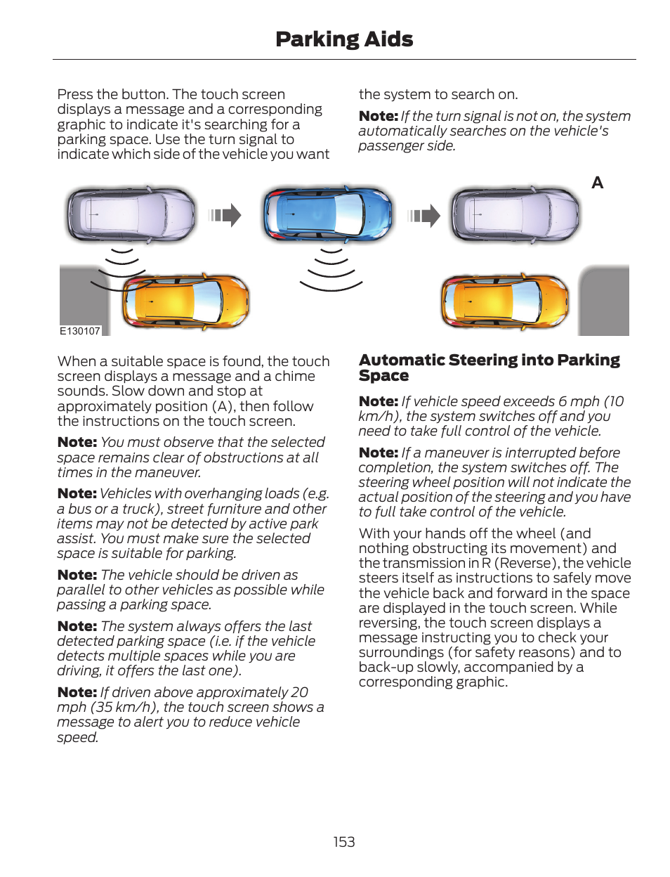 Parking aids | FORD 2014 Escape v.1 User Manual | Page 156 / 428