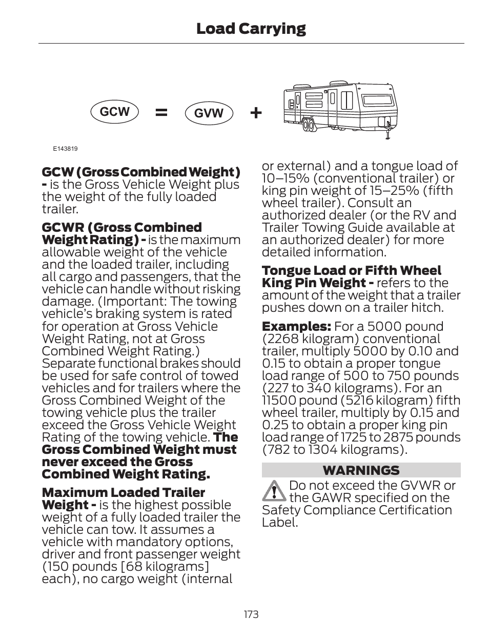 Load carrying | FORD 2014 Escape v.1 User Manual | Page 176 / 428