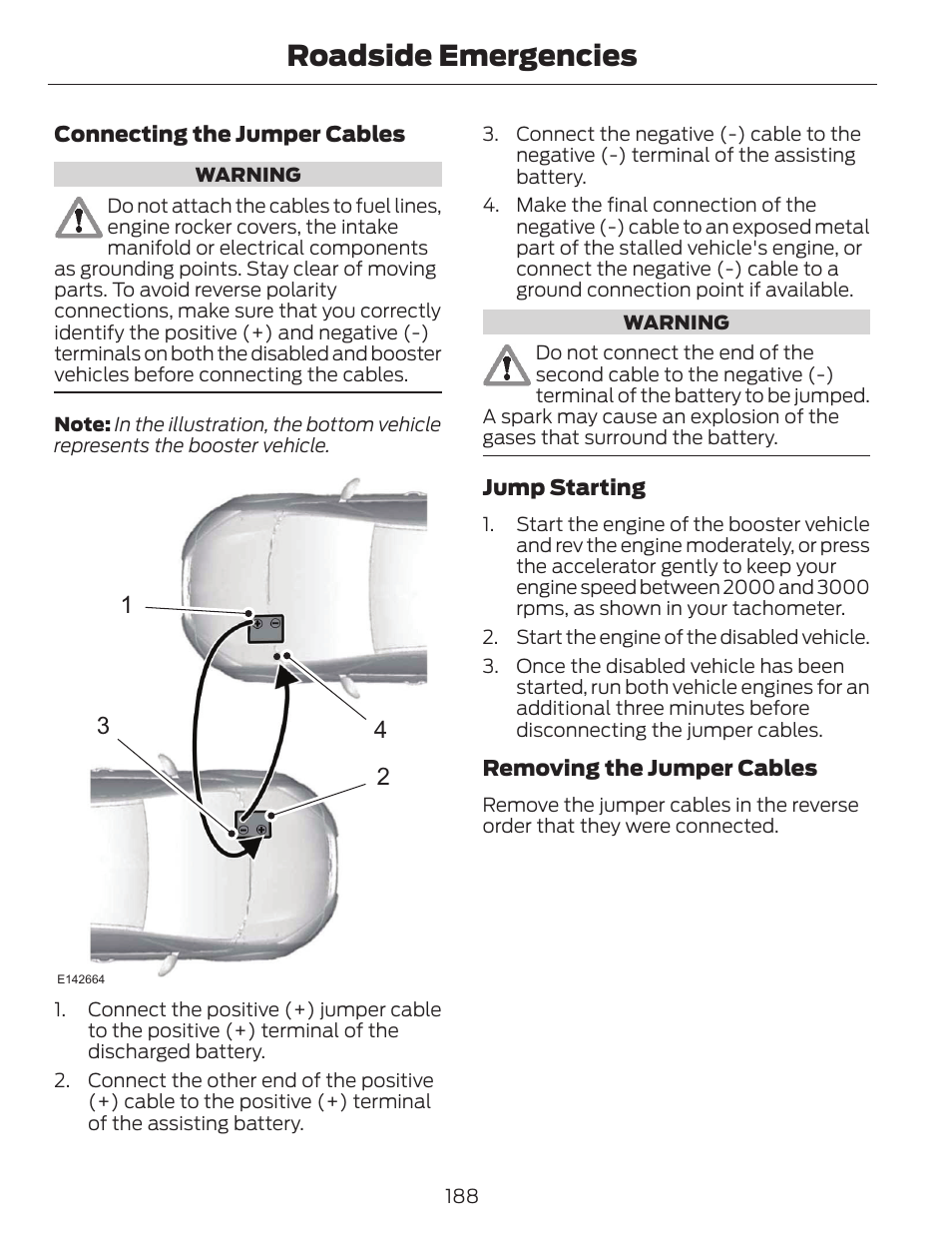 Roadside emergencies | FORD 2014 Escape v.1 User Manual | Page 191 / 428
