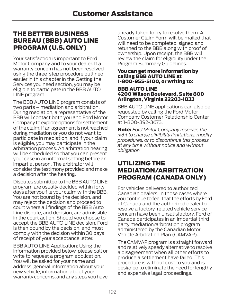 Customer assistance | FORD 2014 Escape v.1 User Manual | Page 195 / 428
