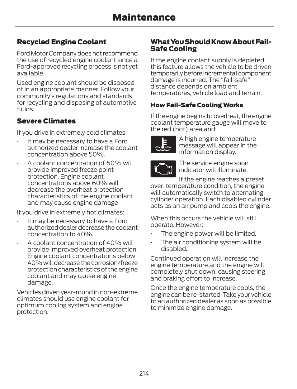 Maintenance | FORD 2014 Escape v.1 User Manual | Page 217 / 428