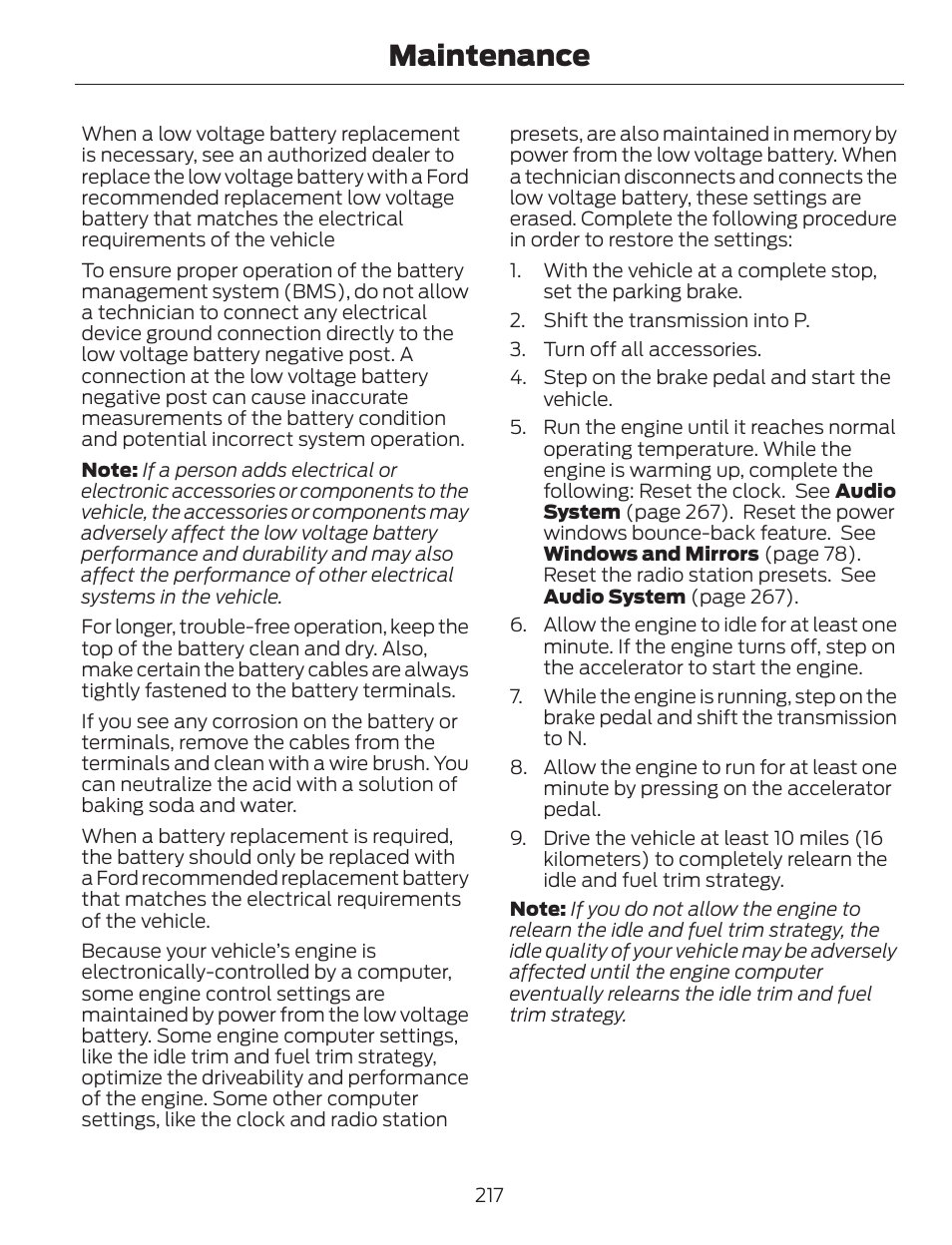 Maintenance | FORD 2014 Escape v.1 User Manual | Page 220 / 428