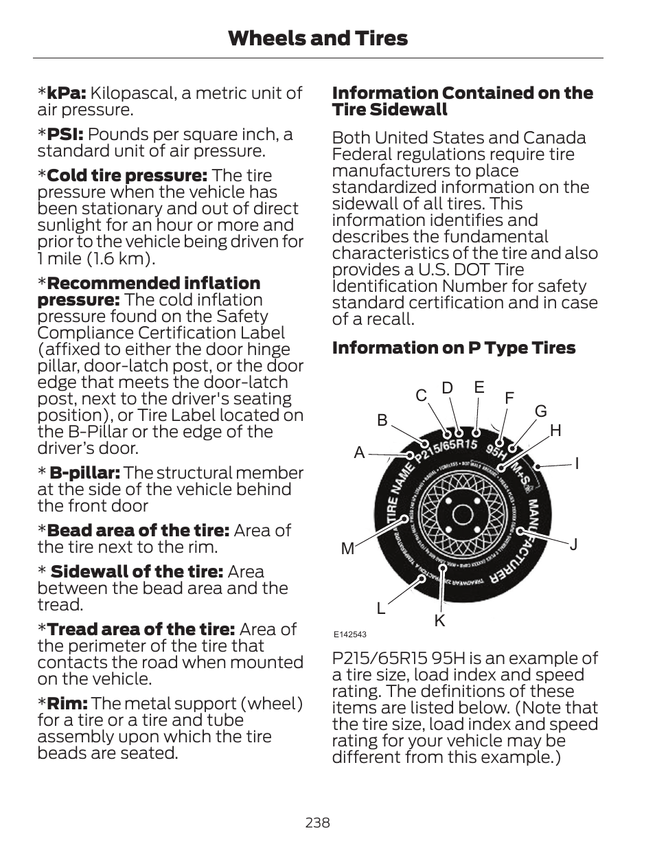 Wheels and tires | FORD 2014 Escape v.1 User Manual | Page 241 / 428