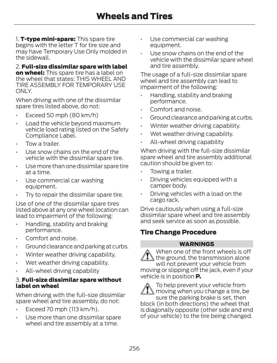 Wheels and tires | FORD 2014 Escape v.1 User Manual | Page 259 / 428