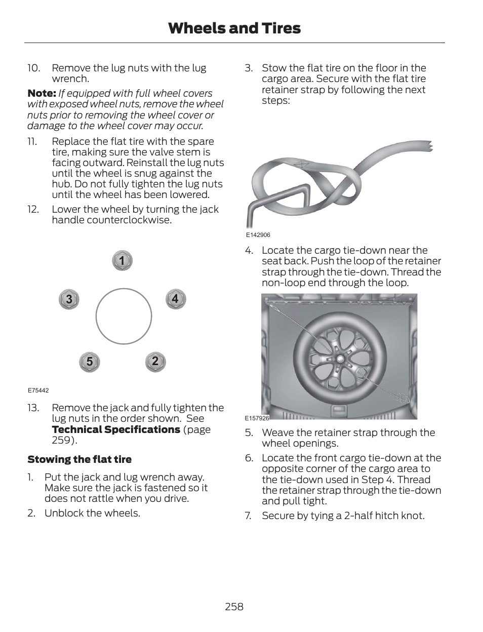 Wheels and tires | FORD 2014 Escape v.1 User Manual | Page 261 / 428