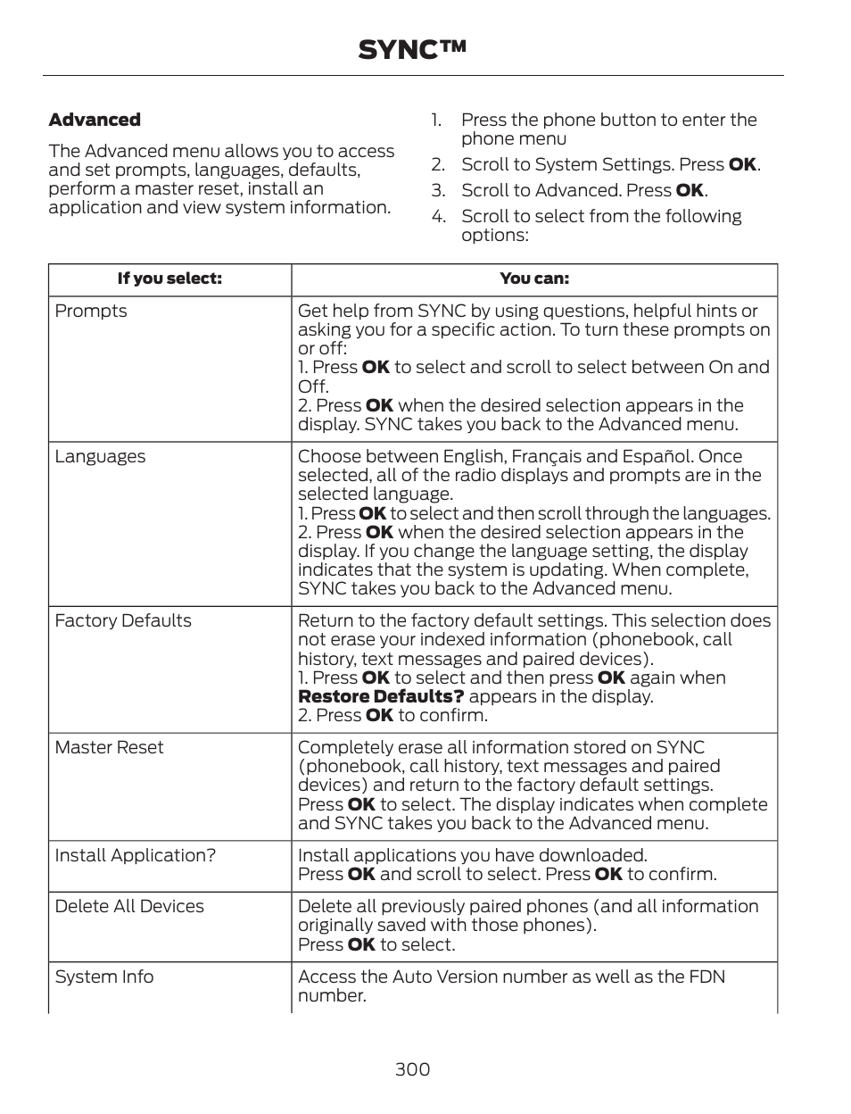 Sync | FORD 2014 Escape v.1 User Manual | Page 303 / 428