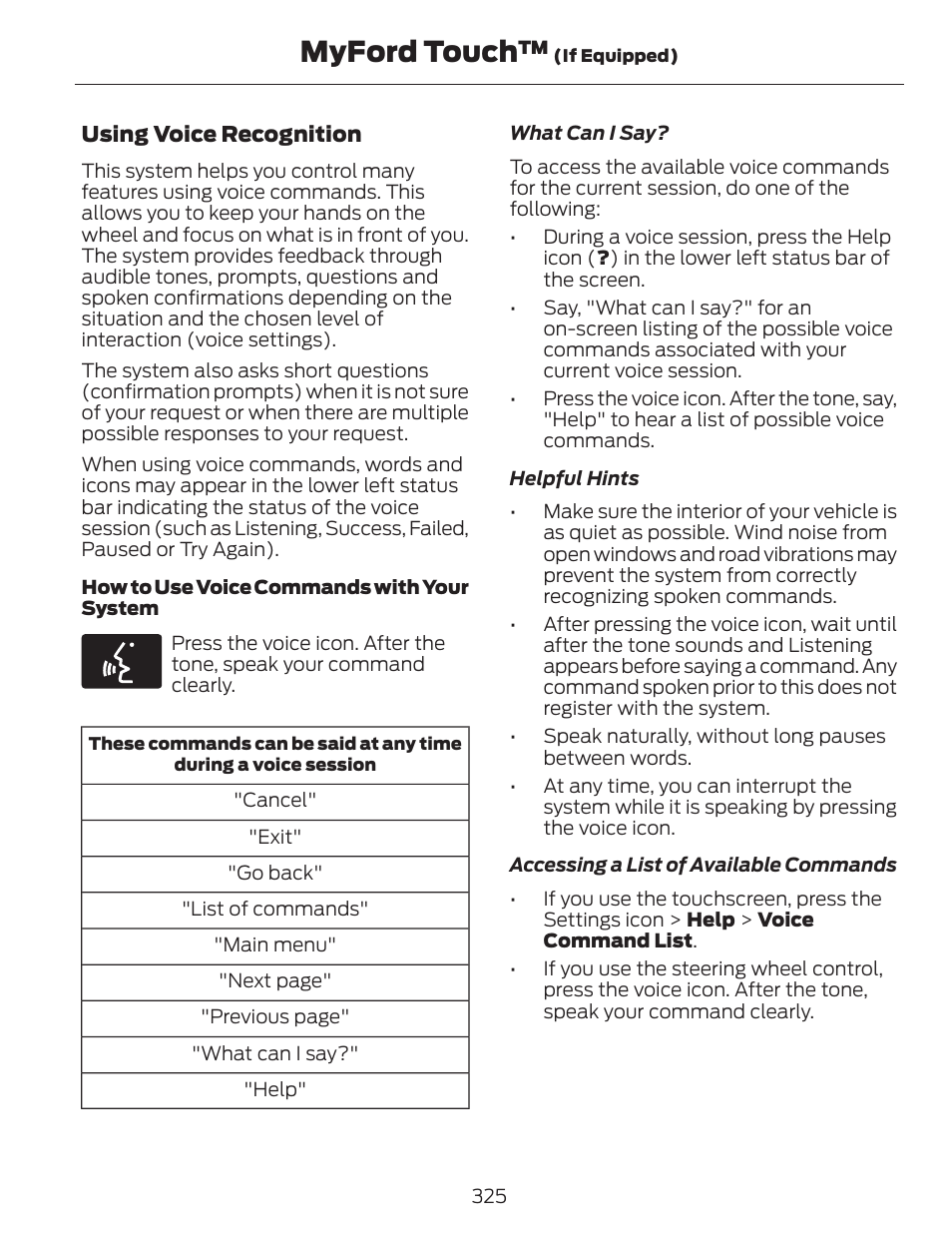 Myford touch | FORD 2014 Escape v.1 User Manual | Page 328 / 428