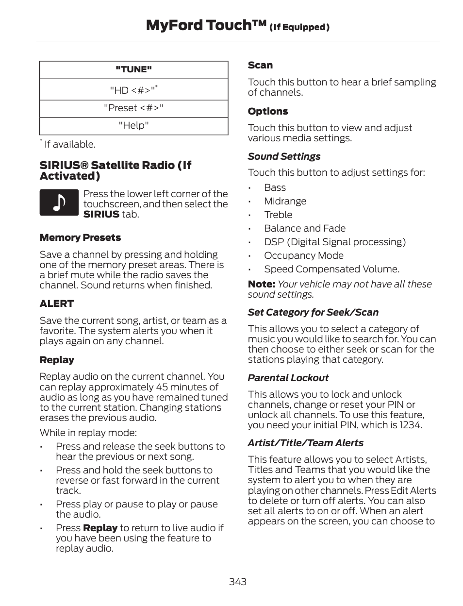Myford touch | FORD 2014 Escape v.1 User Manual | Page 346 / 428