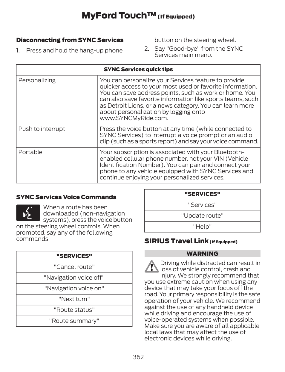 Myford touch | FORD 2014 Escape v.1 User Manual | Page 365 / 428