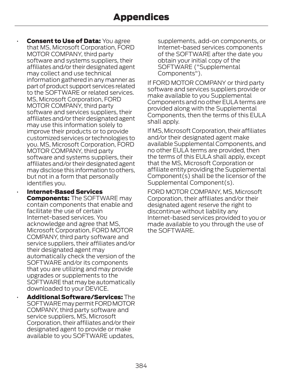 Appendices | FORD 2014 Escape v.1 User Manual | Page 387 / 428