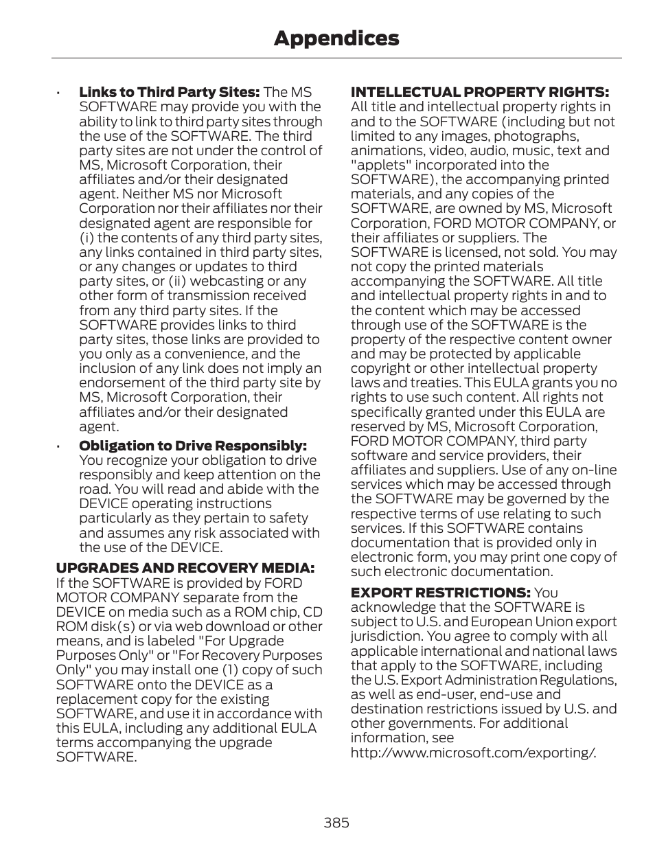 Appendices | FORD 2014 Escape v.1 User Manual | Page 388 / 428