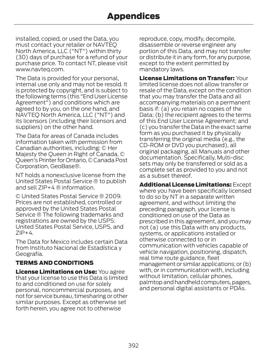 Appendices | FORD 2014 Escape v.1 User Manual | Page 395 / 428