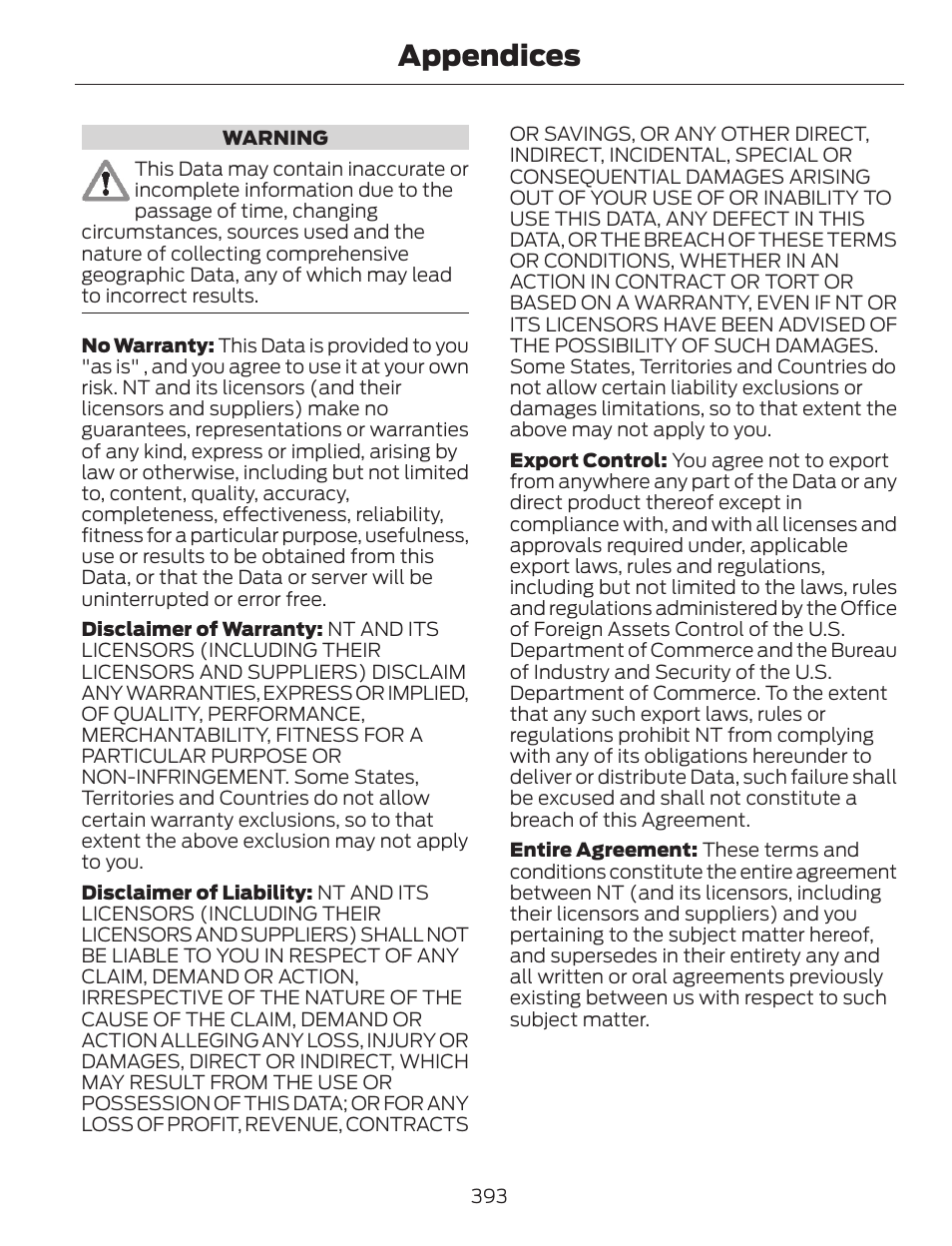 Appendices | FORD 2014 Escape v.1 User Manual | Page 396 / 428