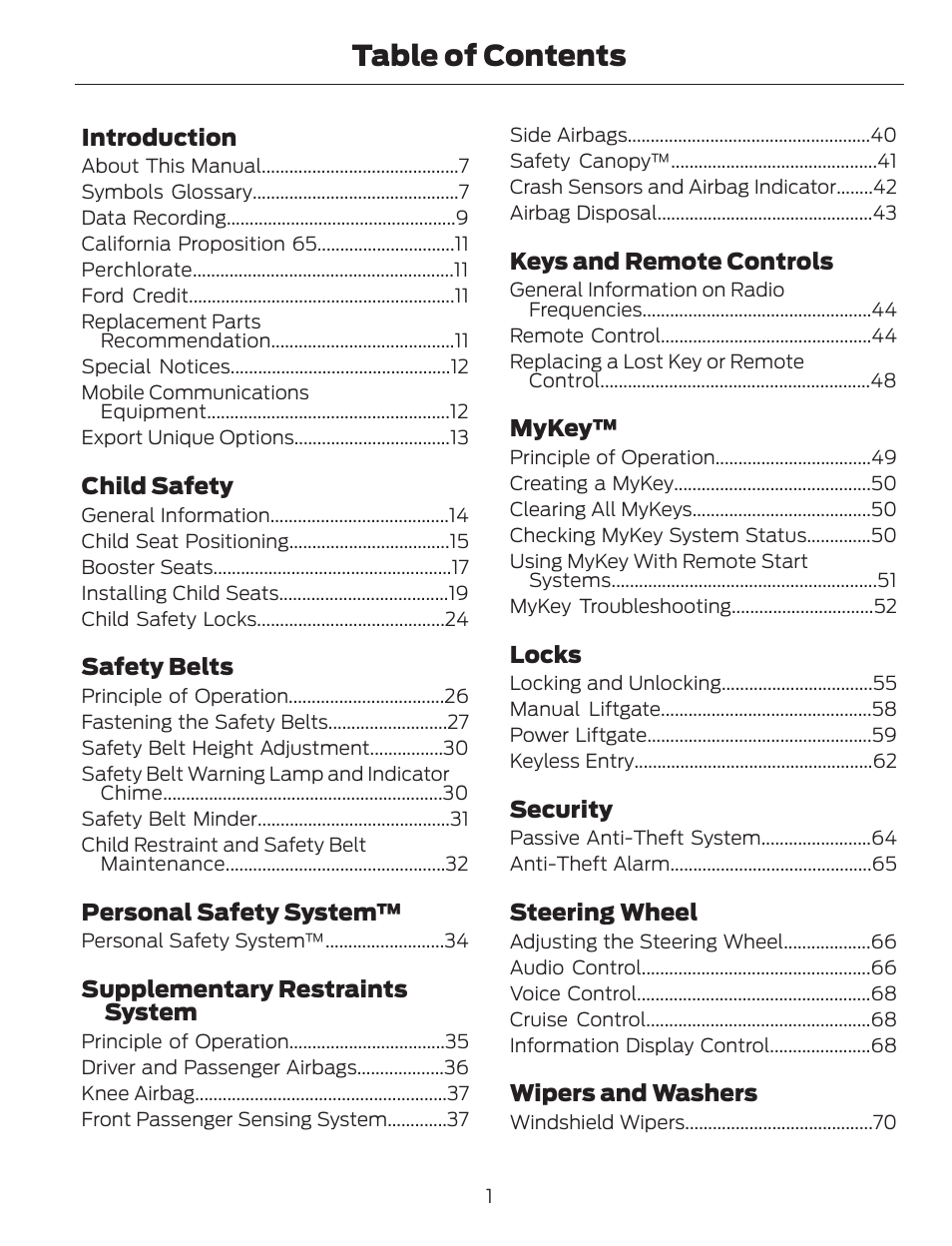 FORD 2014 Escape v.1 User Manual | Page 4 / 428