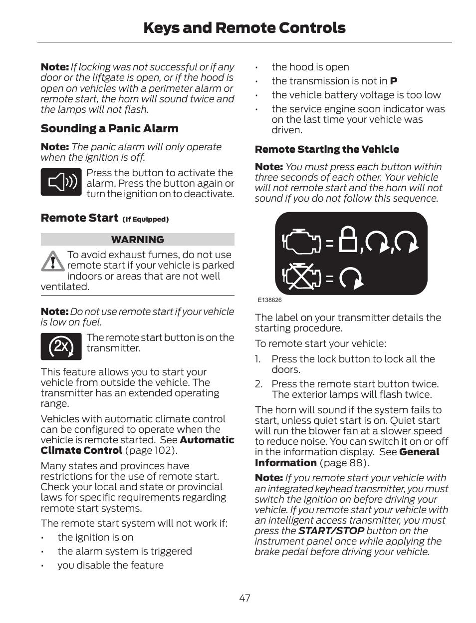Keys and remote controls | FORD 2014 Escape v.1 User Manual | Page 50 / 428