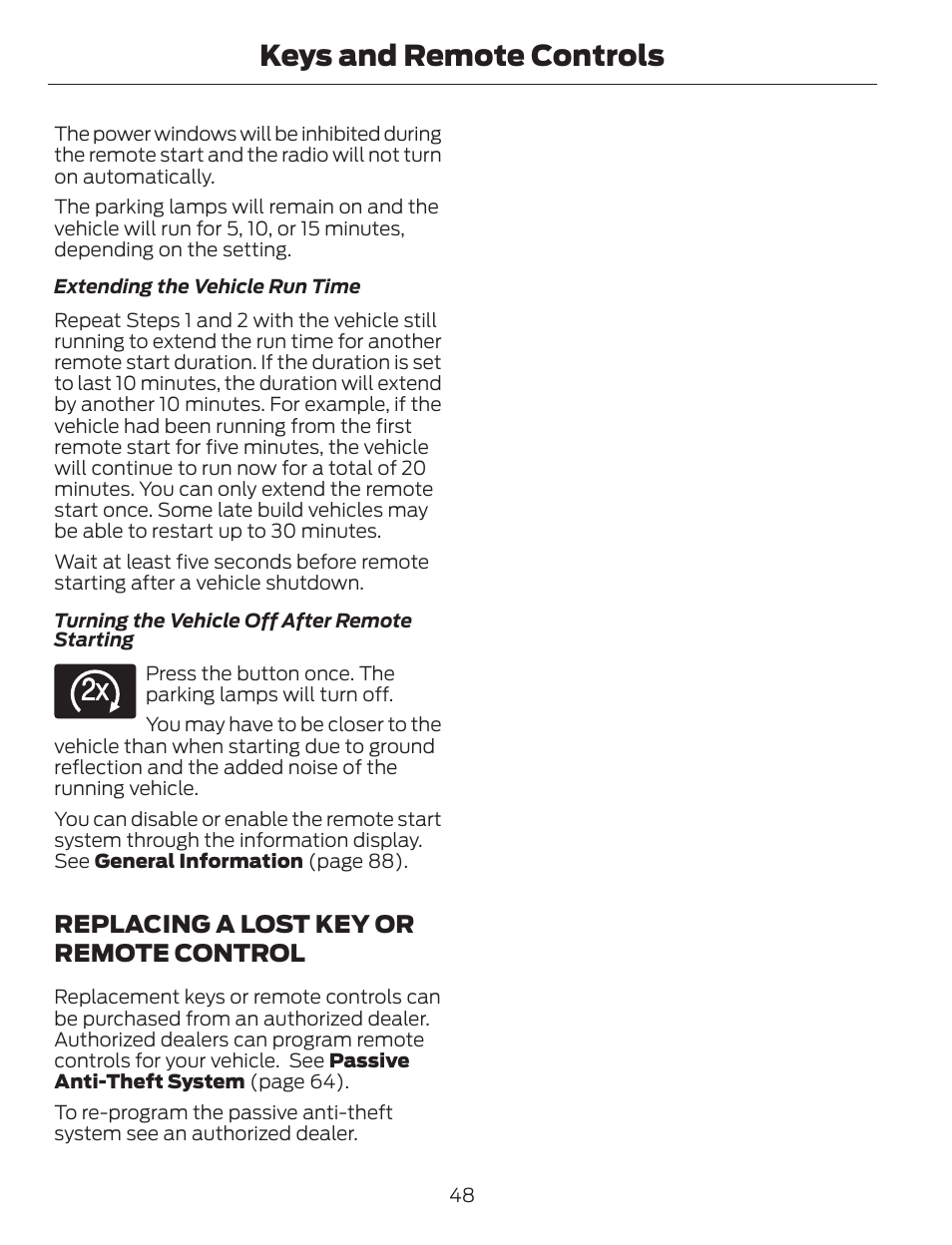 Keys and remote controls, Replacing a lost key or remote control | FORD 2014 Escape v.1 User Manual | Page 51 / 428