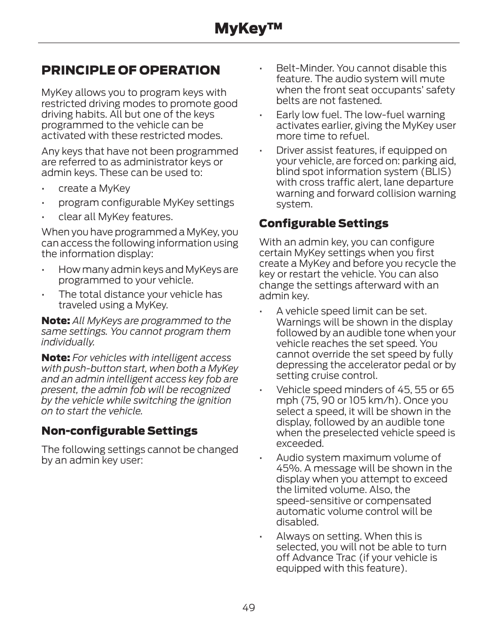 Mykey, Principle of operation | FORD 2014 Escape v.1 User Manual | Page 52 / 428