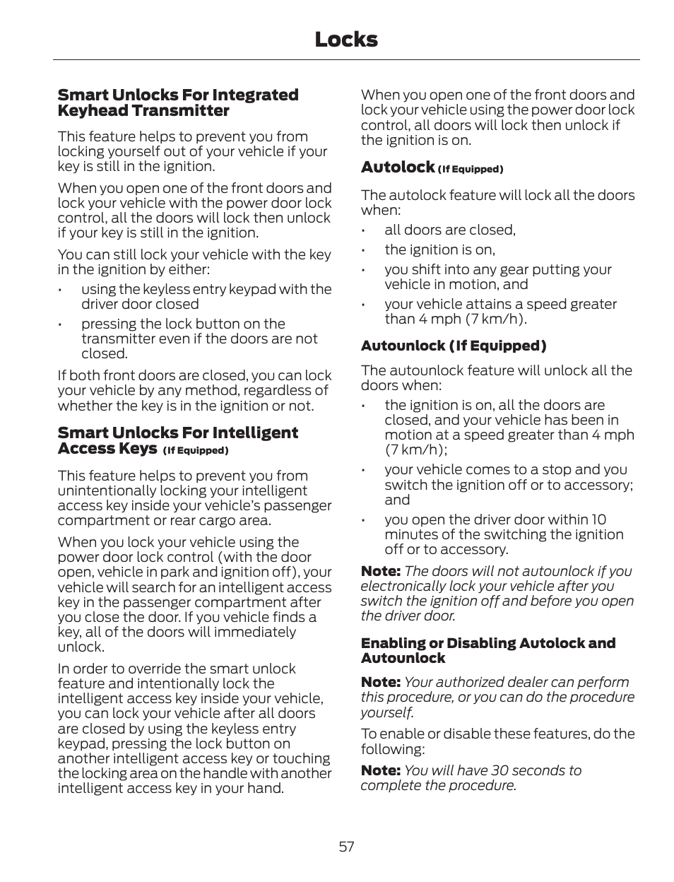 Locks | FORD 2014 Escape v.1 User Manual | Page 60 / 428