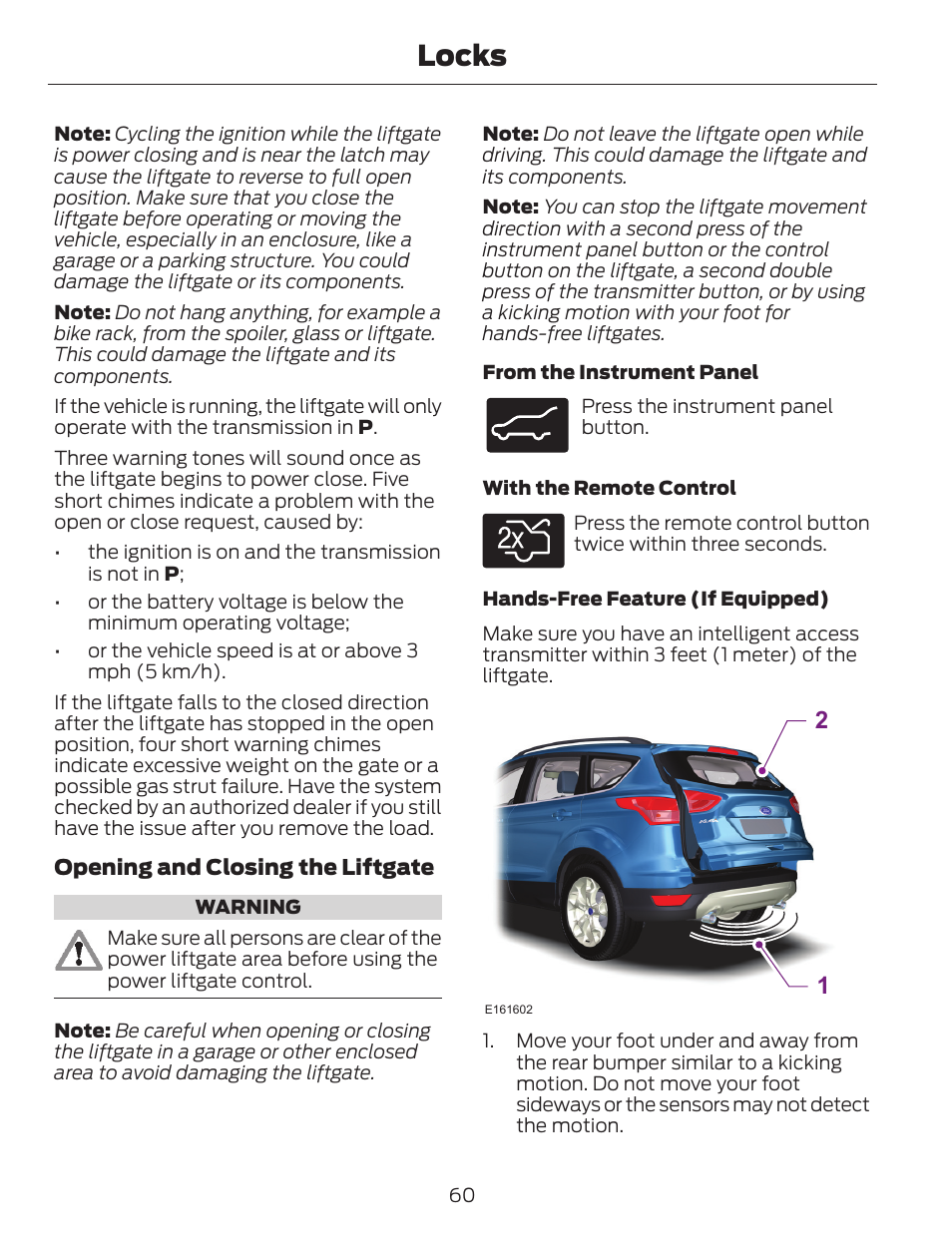 Locks | FORD 2014 Escape v.1 User Manual | Page 63 / 428