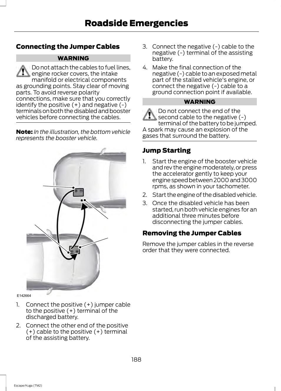 Roadside emergencies | FORD 2014 Escape v.2 User Manual | Page 191 / 430