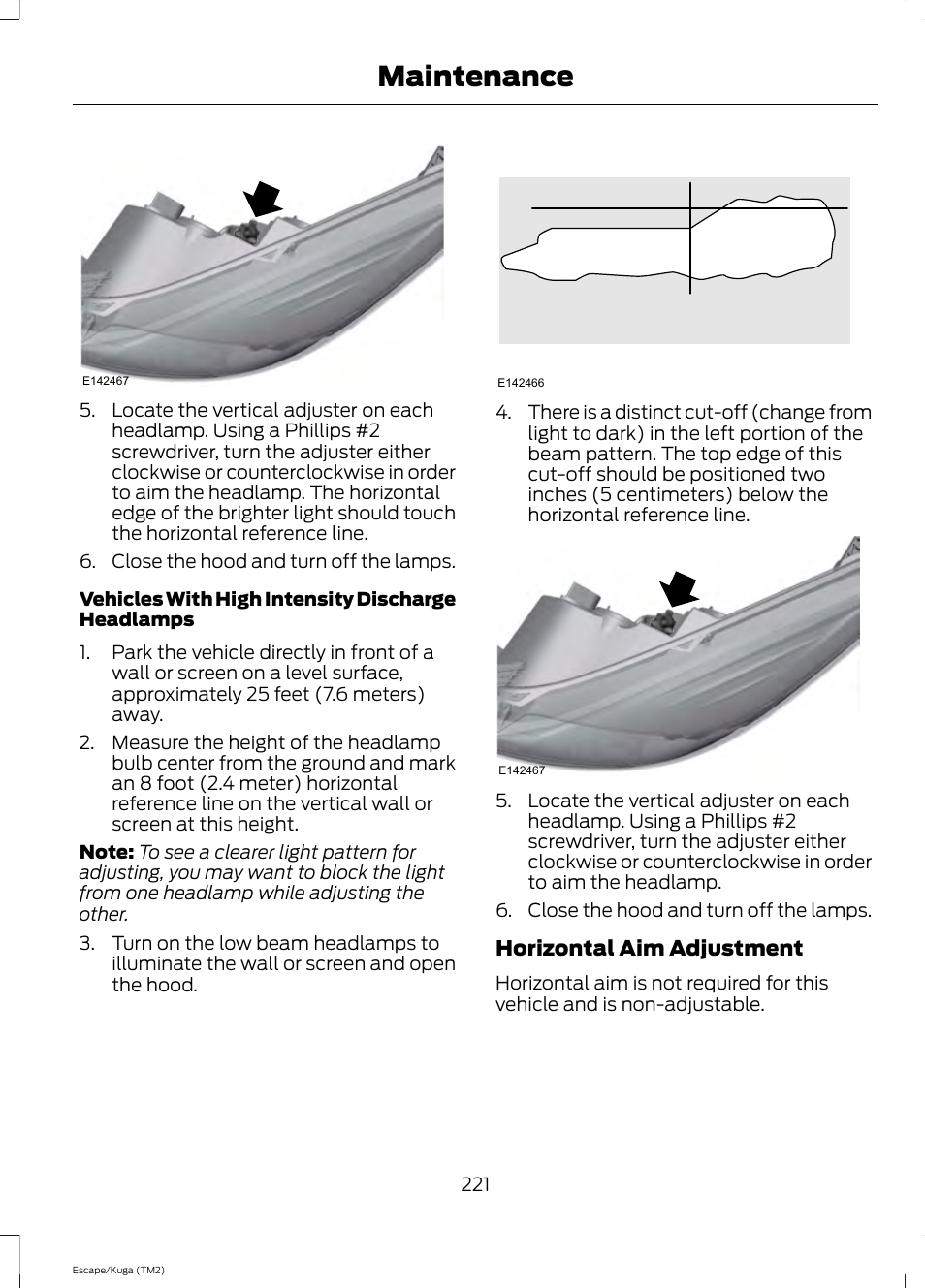 Maintenance | FORD 2014 Escape v.2 User Manual | Page 224 / 430